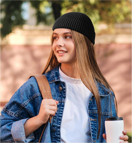 Fisherman Beanie for Men Women, Knit Trawler Beanie Watch Hats Winter Caps