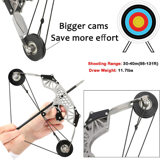 6"/7.4"/7.9"/8.6"/8.8"/9.5"/11"/16" Archery Compound Bow and Arrow Set Training Bow RH/LH for Outdoor Sports Hunting Shooting Cool Stuff Archery Entertainment Fun Gift