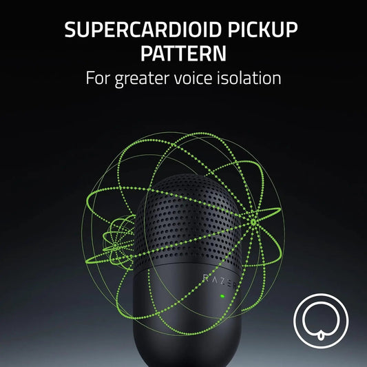 Seiren V3 Mini Usb Microphone: Condenser Mic - Supercardioid Pickup Pattern - Tap-To-Mute Sensor with Led Indicator - Sho