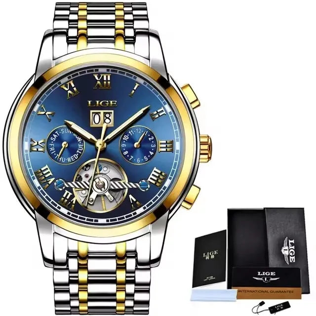 Fashion Men'S Mechanical Wristwatches Business Waterproof Tourbillon Watch Men Top Brand Luxury Automatic Watches for Men