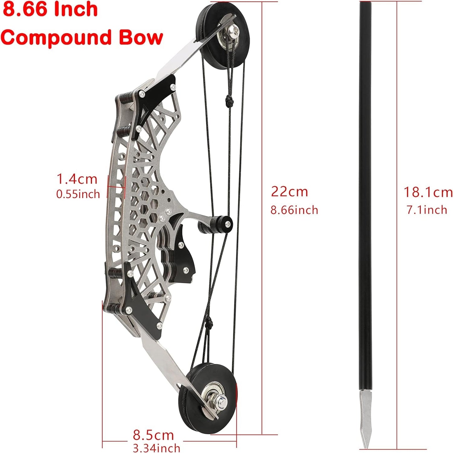 6"/7.4"/7.9"/8.6"/8.8"/9.5"/11"/16" Archery Compound Bow and Arrow Set Training Bow RH/LH for Outdoor Sports Hunting Shooting Cool Stuff Archery Entertainment Fun Gift