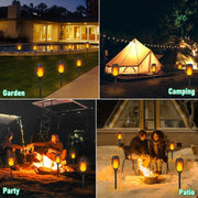 Solar Lights Outdoor, Solar Torch Light with Flickering Flame for Garden Decor, Solar Garden Lights, Waterproof Outdoor Lighting, Flame Torches for outside Patio Pathway Yard Decorations