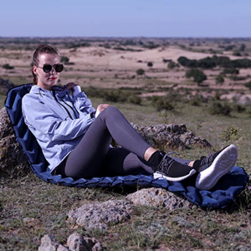 FUNDANFO Single Inflatable Cushion Sleeping Pad, Backpack Camping, Ultra-Light, Waterproof and Portable