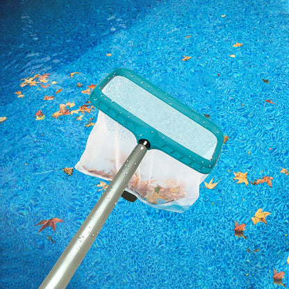 Professional Pool Skimmer Net, Heavy Duty Swimming Leaf Rake Cleaning Tool with Deep Fine Nylon Mesh Net Bag - Fast Cleaning,Easy Scoop Edge,Debris Pickup Removal
