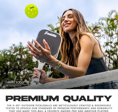 X-40 Outdoor Pickleballs - Official Ball of USA Pickleball, APP Tour + Pickleball US Open - 3 Packs, 12 Packs, 36 Pickleball Buckets, 50, 100 + 400 Bulk Packs of Regulation Pickleballs