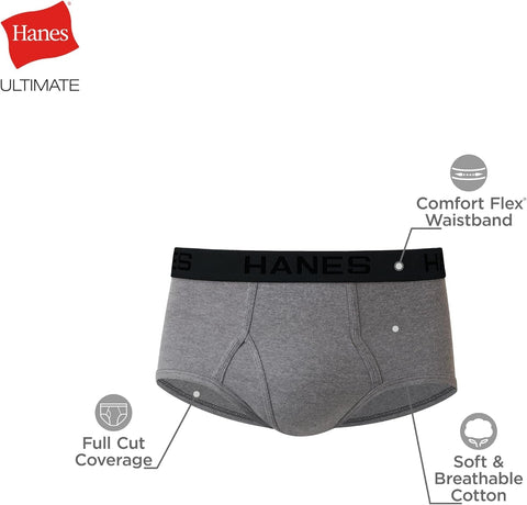 Men'S Tagless Briefs, Soft Moisture Wicking Underwear, Tagless, 7-Pack
