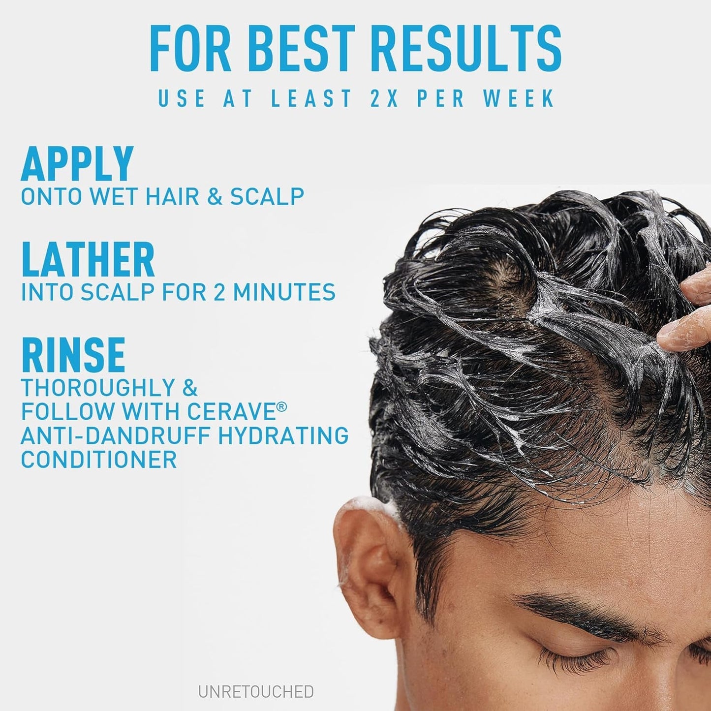 Hydrating anti Dandruff Shampoo, 1% Pyrithione Zinc Dandruff Treatment with Ceramides, Niacinamide & Hyaluronic Acid, Helps Eliminate Flakes & Provides Itchy Scalp Relief, Sulfate Free, 12 Oz