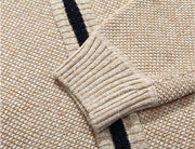 Men'S Casual Slim Full Zip Thick Knitted Cardigan Sweaters with Pockets