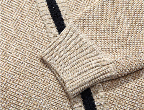 Men'S Casual Slim Full Zip Thick Knitted Cardigan Sweaters with Pockets