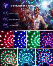 Sound Activated Party Lights with Remote DJ Lighting, Disco Ball Strobe Stage Light for Home Room Dance Parties Birthday Karaoke Stocking Stuffers New Years Eve Halloween Christmas Decorations
