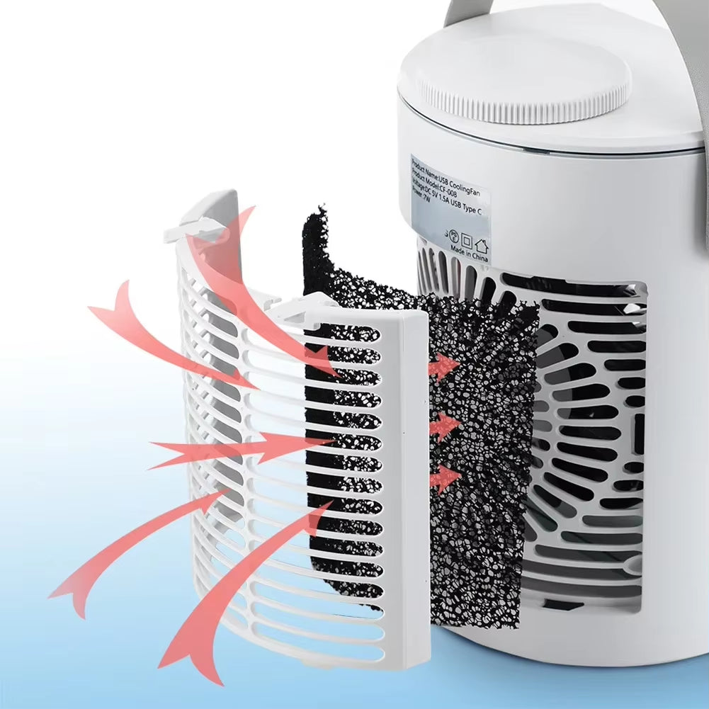 Misting Fan Portable Air Cooler Humidifier with 500Ml Water Tank Quite Mist Water Spray Fan for Home Room Camping Car Office