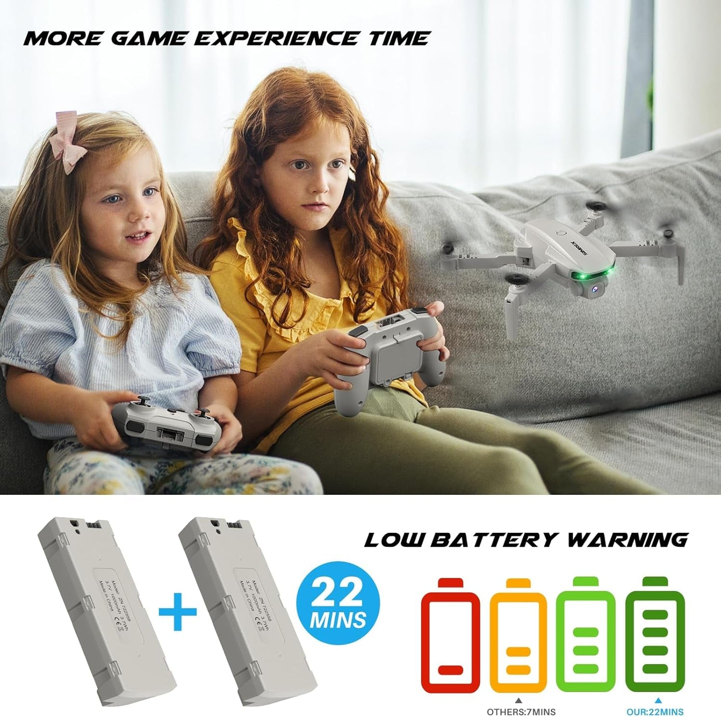 Drone with Camera 1080P for Kids and Adults, RC Quadcopter with Altitude Hold, Mini Drone with One Key Start, Waypoint Fly, Headless Mode, 3D Flip, 3 Speeds, Remote Control Drone for Beginners