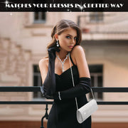 4 Pcs Silver Clutch Purse Jewelry Set for Women Evening Rhinestone Purse Silver Accessories for Women Bride Wedding Jewelry
