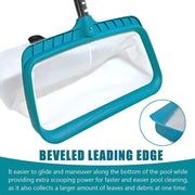 Professional Pool Skimmer Net, Heavy Duty Swimming Leaf Rake Cleaning Tool with Deep Fine Nylon Mesh Net Bag - Fast Cleaning,Easy Scoop Edge,Debris Pickup Removal
