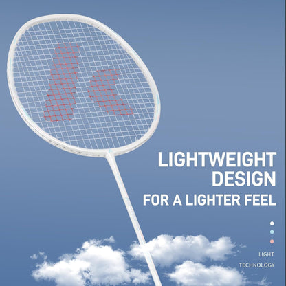 Badminton Racket Professional Graphite Shaft Badminton Set 2 Super Lightweight Shuttlecock Racquet for Training, Sports and Entertainment