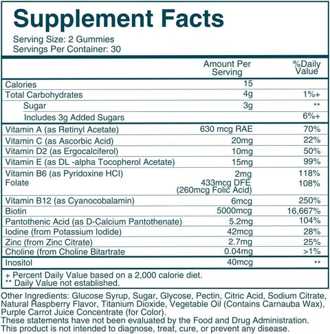 Hair Skin and Nails Gummies - Supports Healthy Hair - Vegan Biotin Vitamins for Women & Men Supports Faster Hair Growth, Stronger Nails, Healthy Skin, Extra Strength (1)