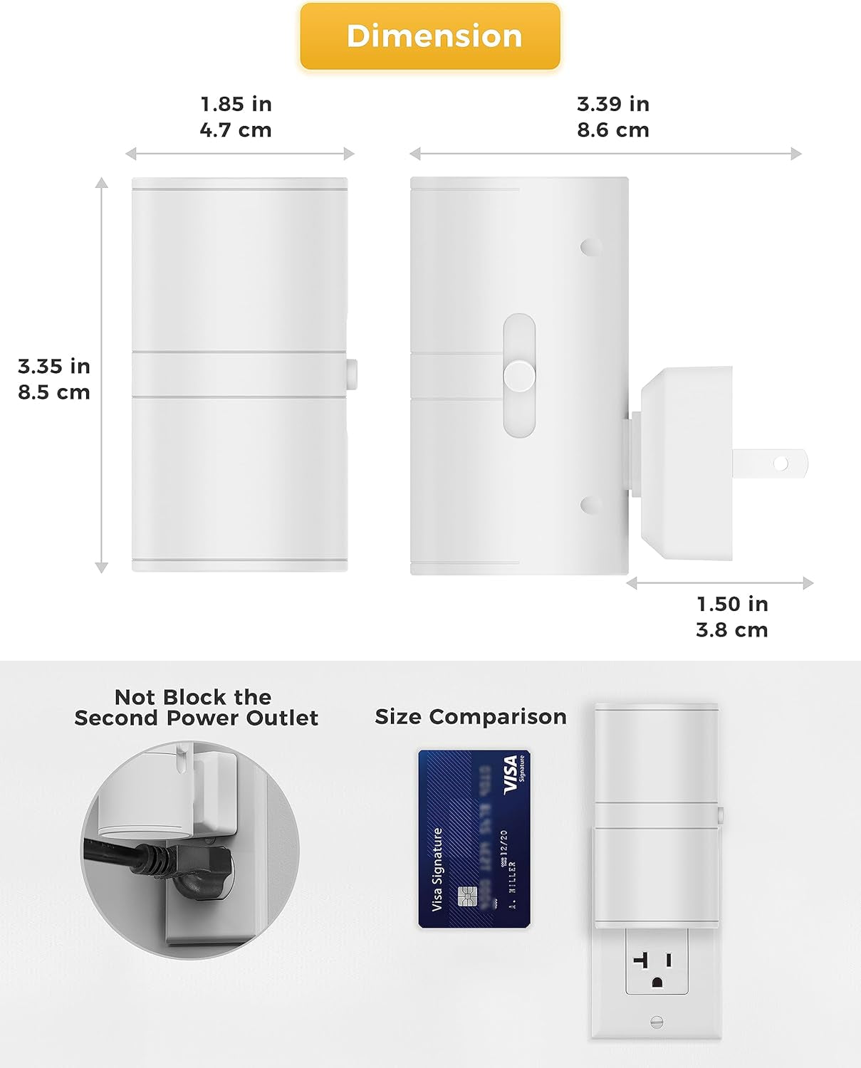 Night Light Plug In, Night Lights Plug into Wall, Light Sensor, 0-100LM, Soft White 3000K, Dimmable Night Light, Modern Nightlight for Hallway Bedroom Stairway, 2 Pack