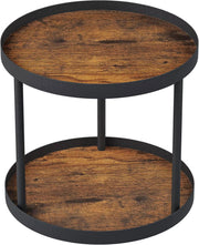 Two Tier Lazy Susan Turntable for Kitchen Countertop Spice Rack Organizer (Rustic Brown, 9.8" X 9.8" X 8.8")