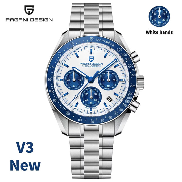 2024 New V5 PD1701 Men'S Watches Luxury Quartz Watch Men Sport Speed Chronograph AR Sapphire Glass 100M Waterproof