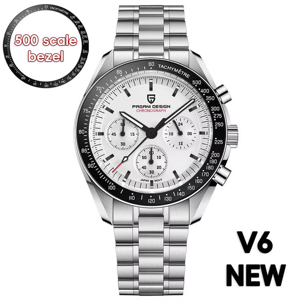 2024 New V5 PD1701 Men'S Watches Luxury Quartz Watch Men Sport Speed Chronograph AR Sapphire Glass 100M Waterproof