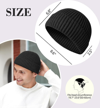 Fisherman Beanie for Men Women, Knit Trawler Beanie Watch Hats Winter Caps