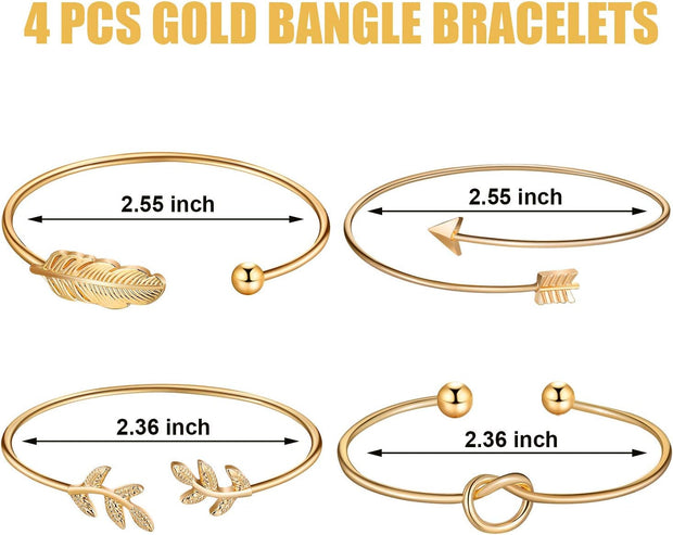 Simple Bar Jewelry Set Vertical Bar Necklace Earrings Adjustable Cuff Bracelet for Women