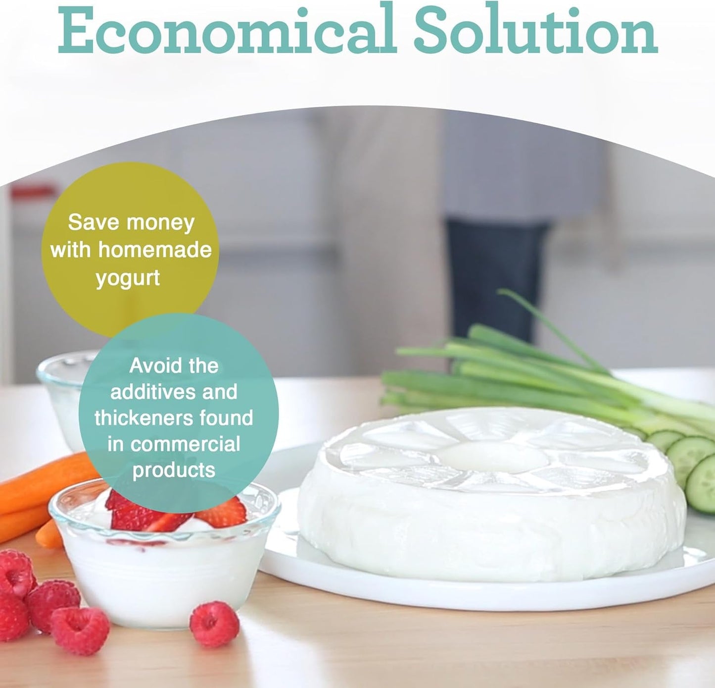 GY50 Greek Yogurt Maker with Ultra Fine Mesh Strainer Basket, BPA Free, Patented Greek Yogurt Strainer for Homemade Greek Yogurt (White)