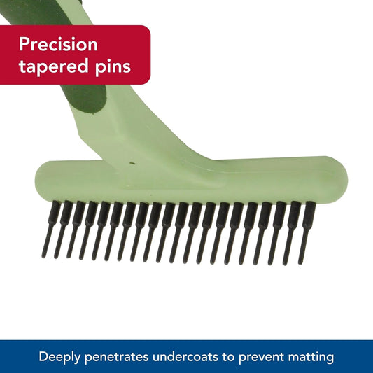 Pet Safari Single Row Undercoat Rake - Gentle Dematting and Deshedding Tool for Dogs, Pet Grooming Comb