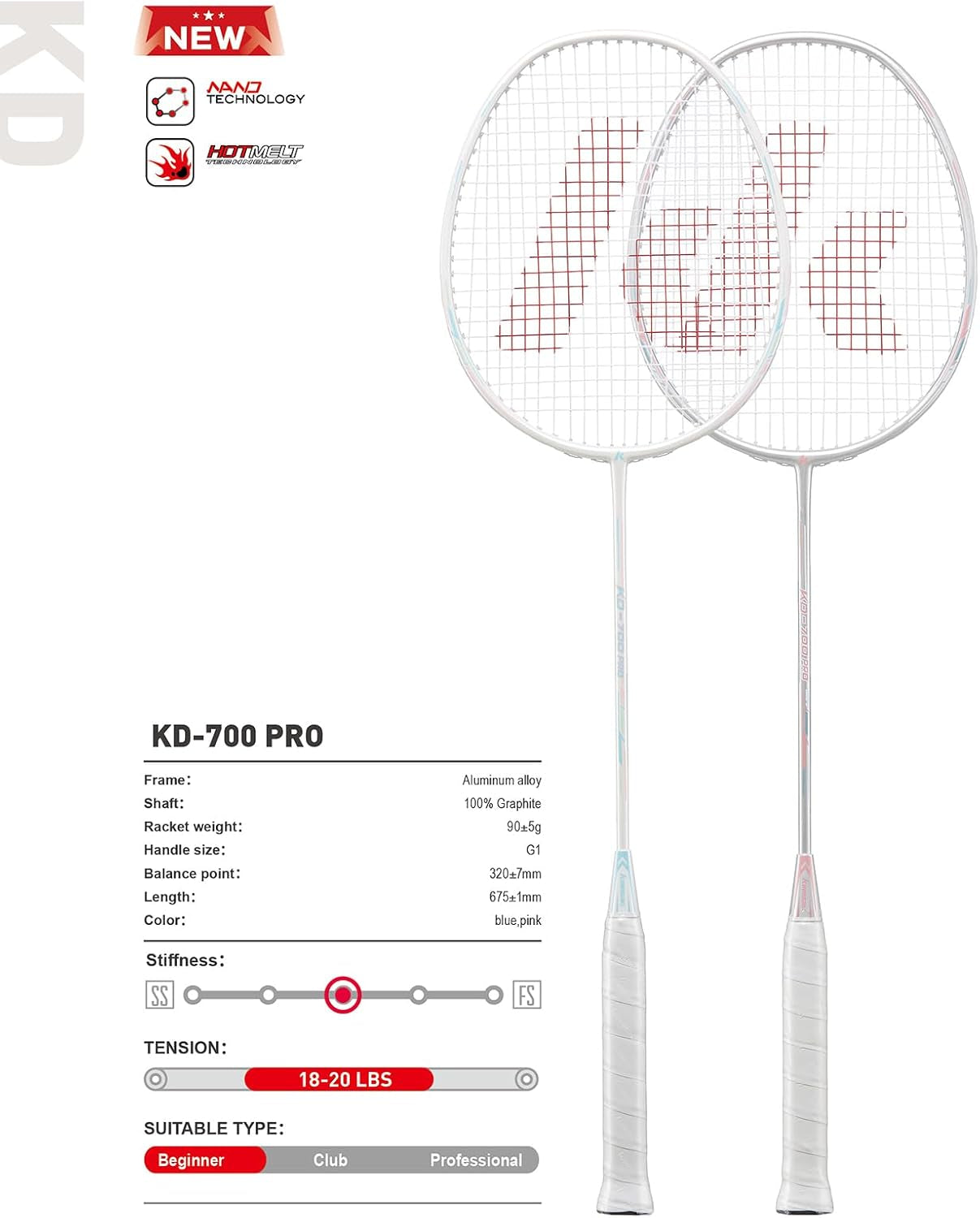 Badminton Racket Professional Graphite Shaft Badminton Set 2 Super Lightweight Shuttlecock Racquet for Training, Sports and Entertainment