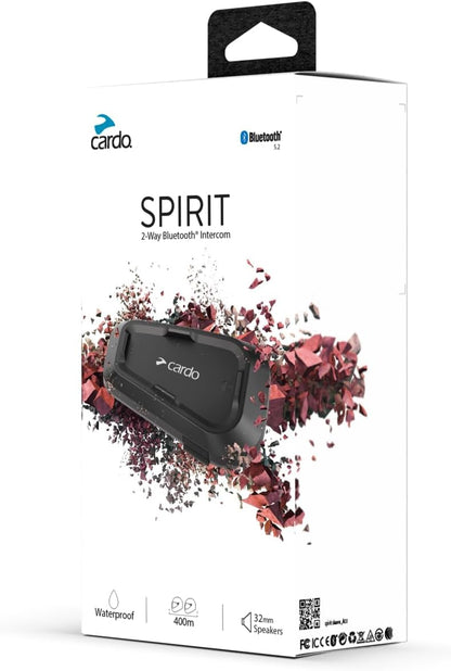 Cardo Spirit Motorcycle Bluetooth Communication Headset - Single Pack, Black