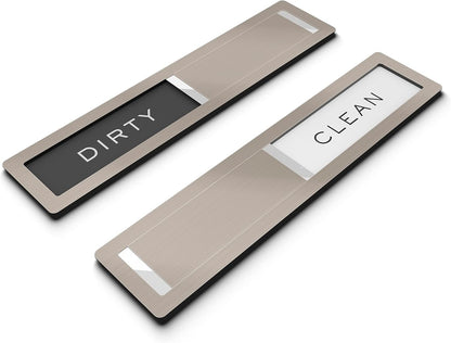 Dishwasher Magnet Clean Dirty Sign,  Premium Stainless Steel Grade 304, Kitchen Organizers and Storage Decor Accessories, Extra Adhesive Tapes Included.