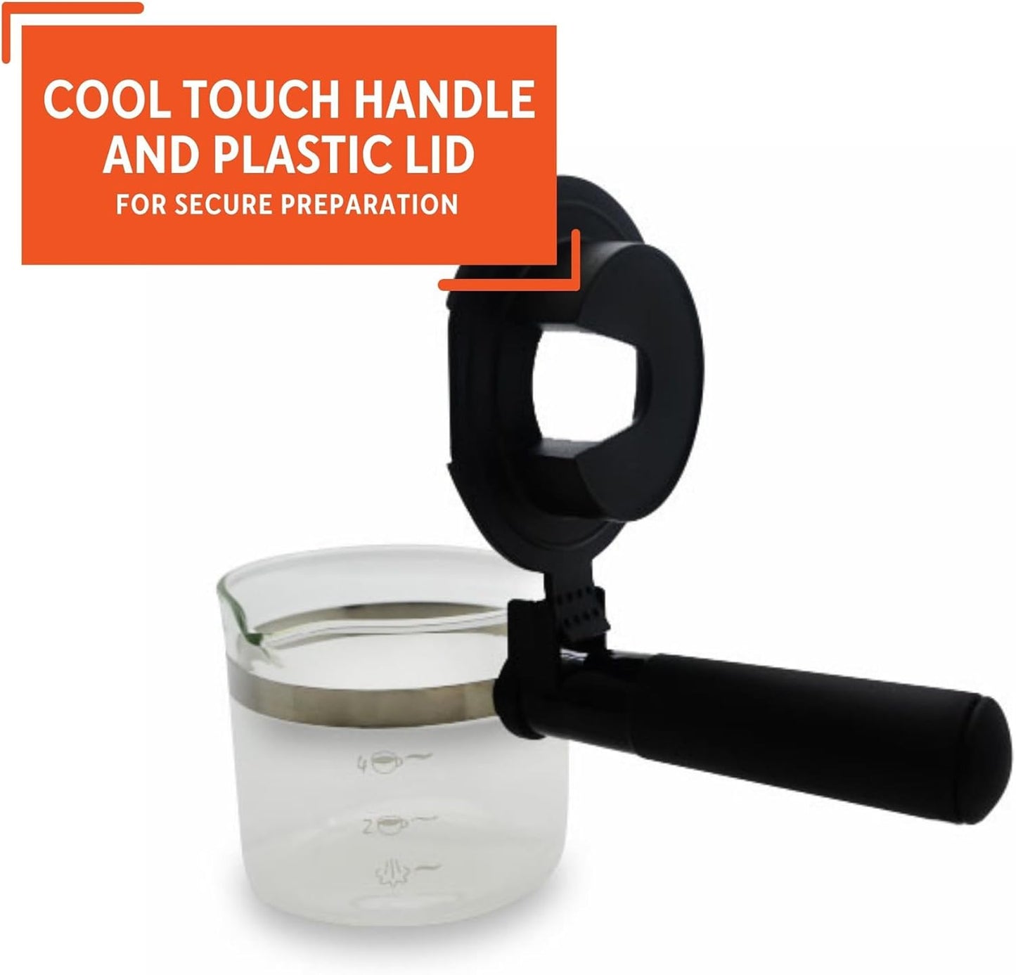 4Cup Glass Replacement Carafe with Black Handle