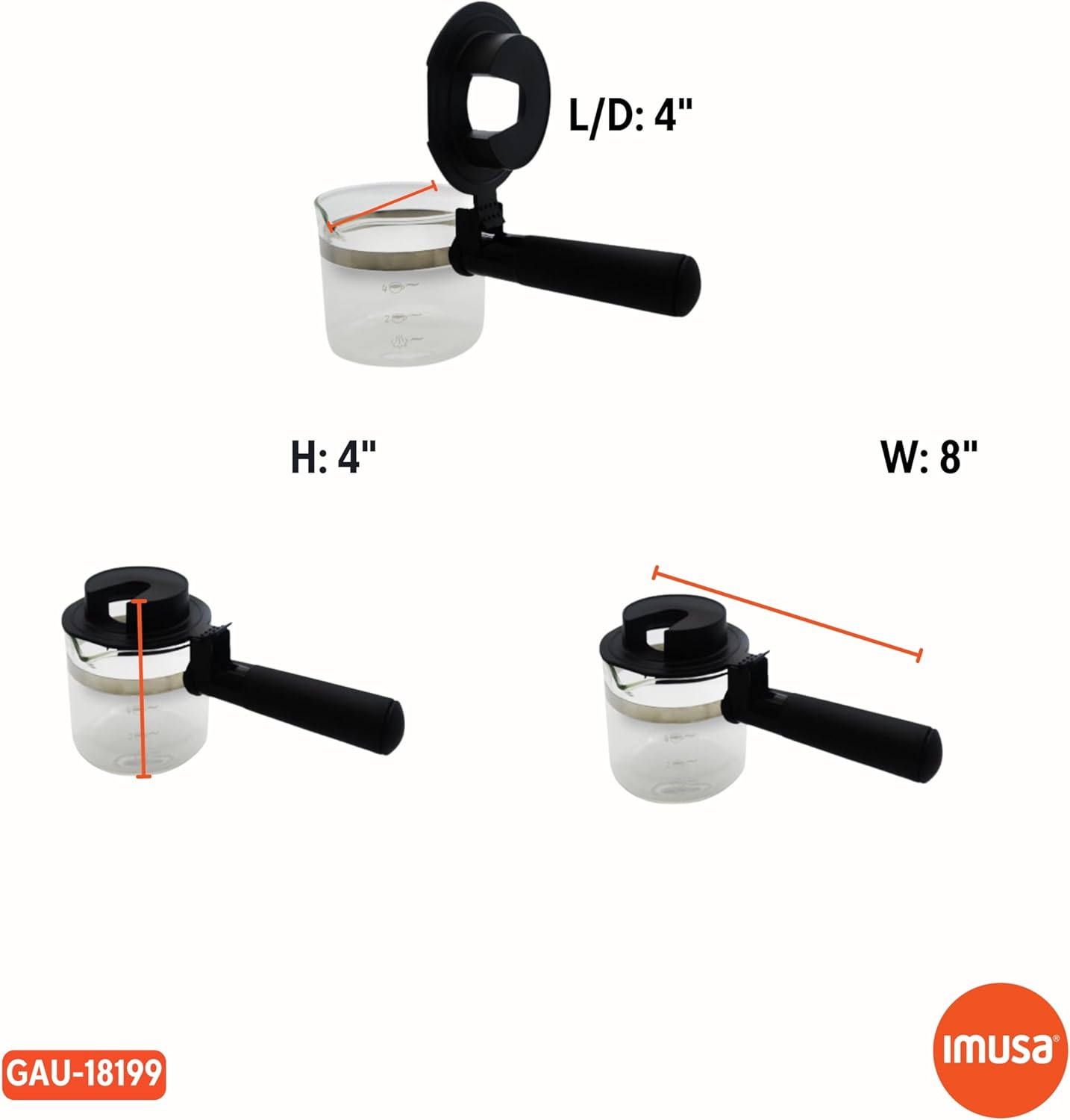 4Cup Glass Replacement Carafe with Black Handle