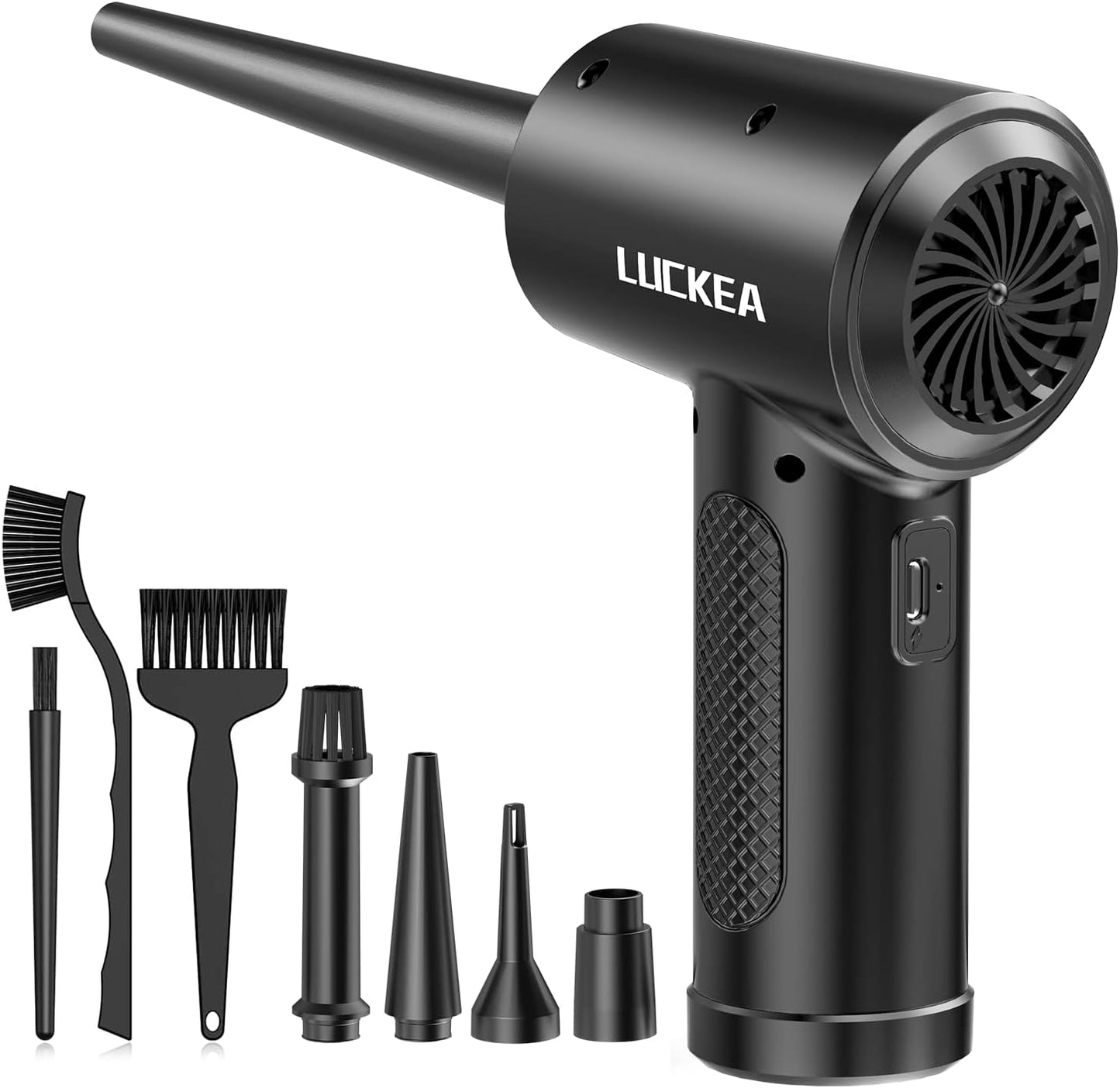 Electric Compressed Air Duster Cleaner for PC - Rechargeable 6000mAH Air Blower for Laptop Electronics, Compressed Air for Computer Keyboard Car Cleaning, Alternative to Canned Air Duster