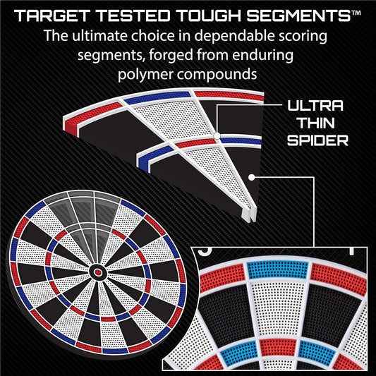 by GLD Products 777 Electronic Dartboard Sport Size over 40 Games Auto-Scoring LCD Cricket Display Impact-Tough Target for Lasting Durability and Ultra-Thin Spider for Fewer Bounce Outs with Soft Tip Darts, Black, One Size