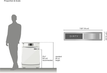 Dishwasher Magnet Clean Dirty Sign,  Premium Stainless Steel Grade 304, Kitchen Organizers and Storage Decor Accessories, Extra Adhesive Tapes Included.