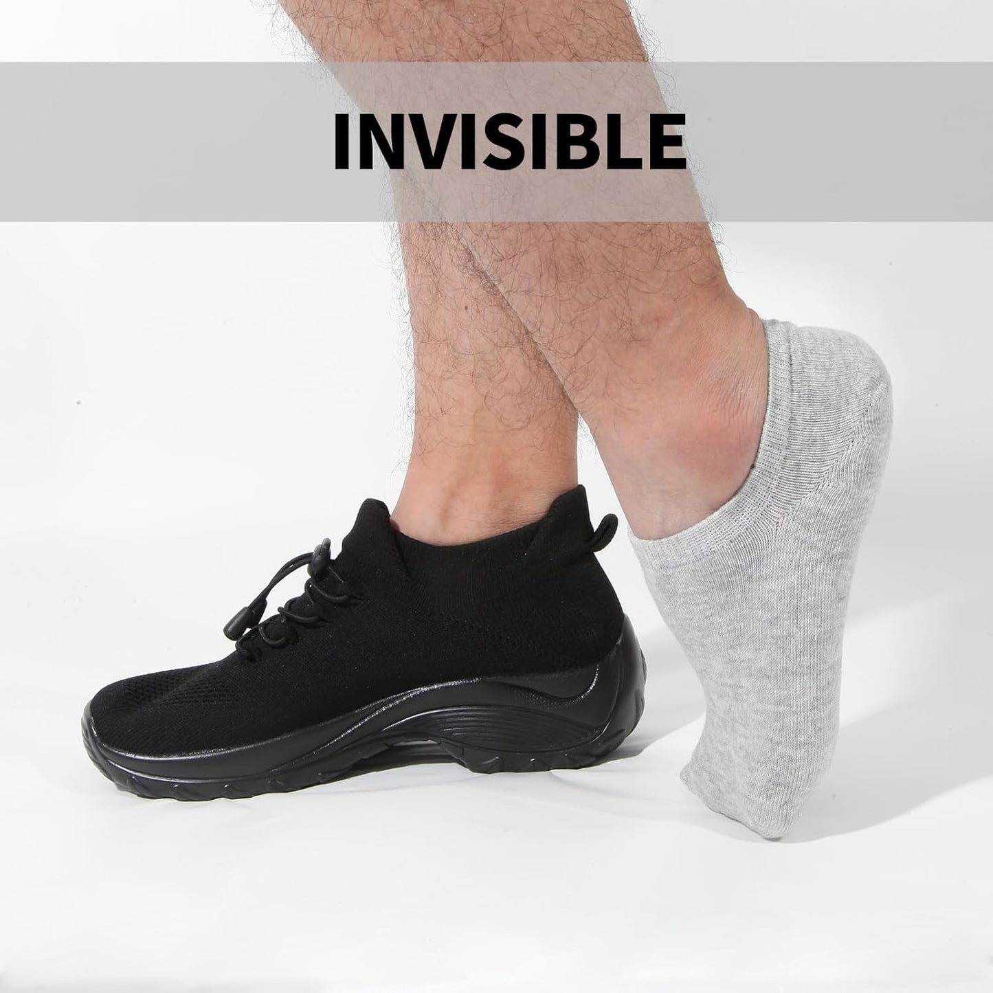 6/10 Pairs Non Slip No Show Socks Womens and Mens Low Cut Invisible Liner Ankle Socks