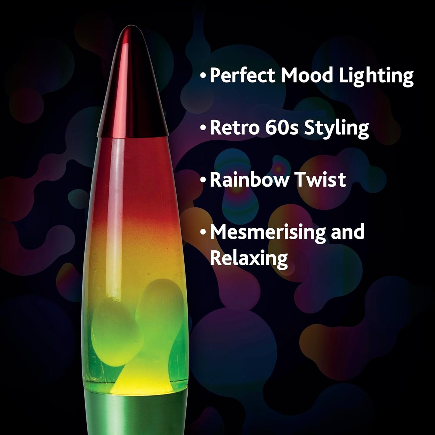Funtime Gifts Rainbow Molten Flow Lamp - Classic Glow with a Colourful Twist!