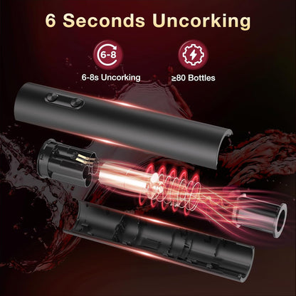 Electric Wine Opener, Battery Operated Bottle Openers with Foil Cutter, One Click Button Corkscrew Remover Ideal Present for Wine Lovers Party and Home Entertaining