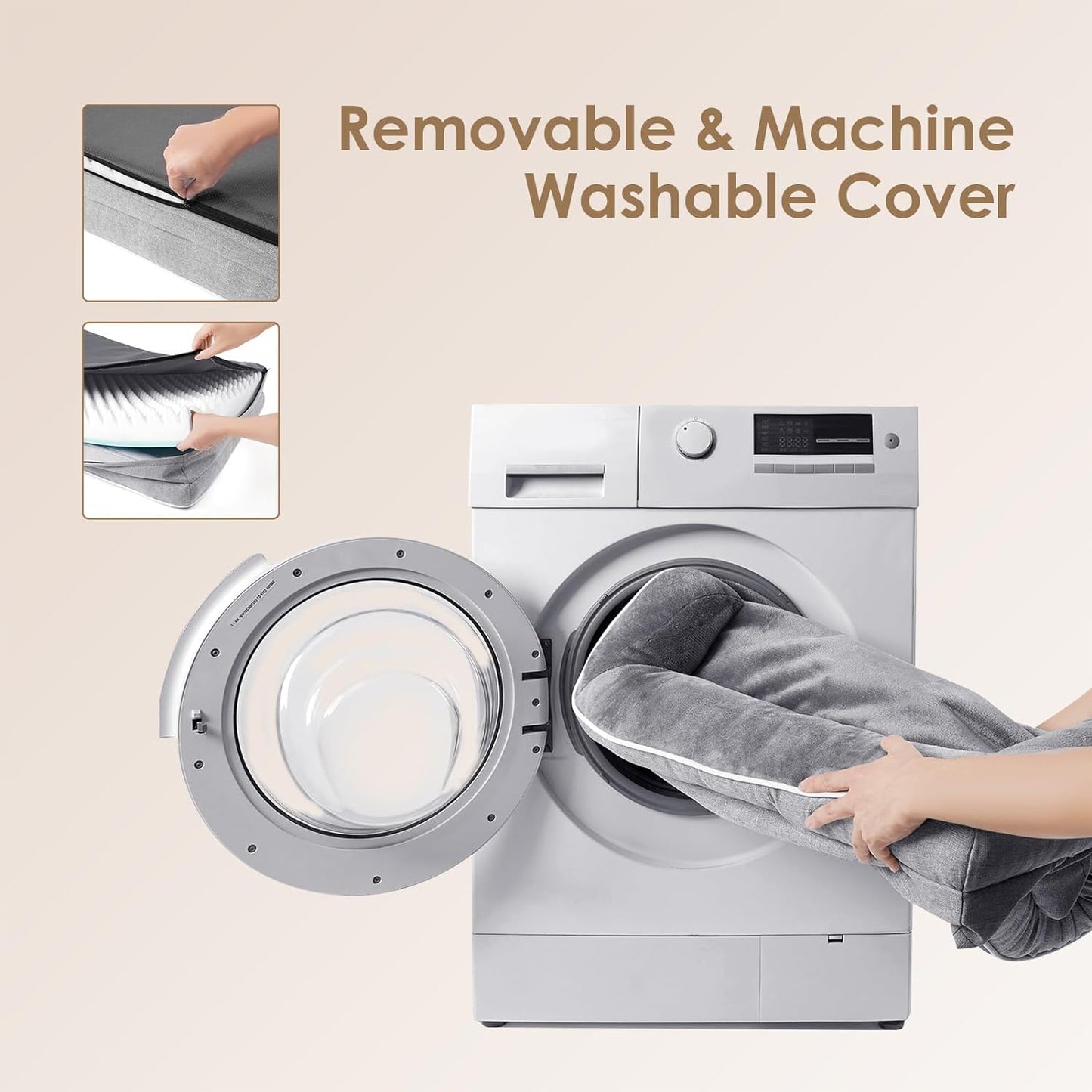 Orthopedic Dog Beds for Extra Large Dogs, Waterproof Memory Foam XL Pet Bed with Sides, Non-Slip and Egg-Crate Foam Big Dog Couch Bed with Washable Removable Cover, Grey