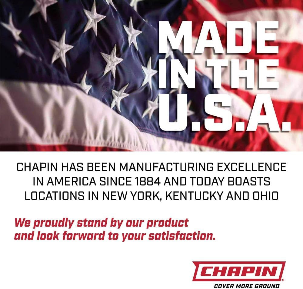 Chapin 20000 Made in USA 1 -Gallon Lawn and Garden Pump Pressured Sprayer, for Spraying Plants, Garden Watering, Weeds and Pests, Polypropylene, Translucent White