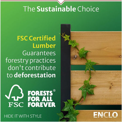 5Ft H X 3.2Ft W (1 Panel) No Dig Enclo Concord Cedar Wood Privacy Screen, Great to Hide Trash Cans, Decorative Patio Privacy Screen, Outdoor Privacy Fence Panel, Air Conditioner Fence, EC18022