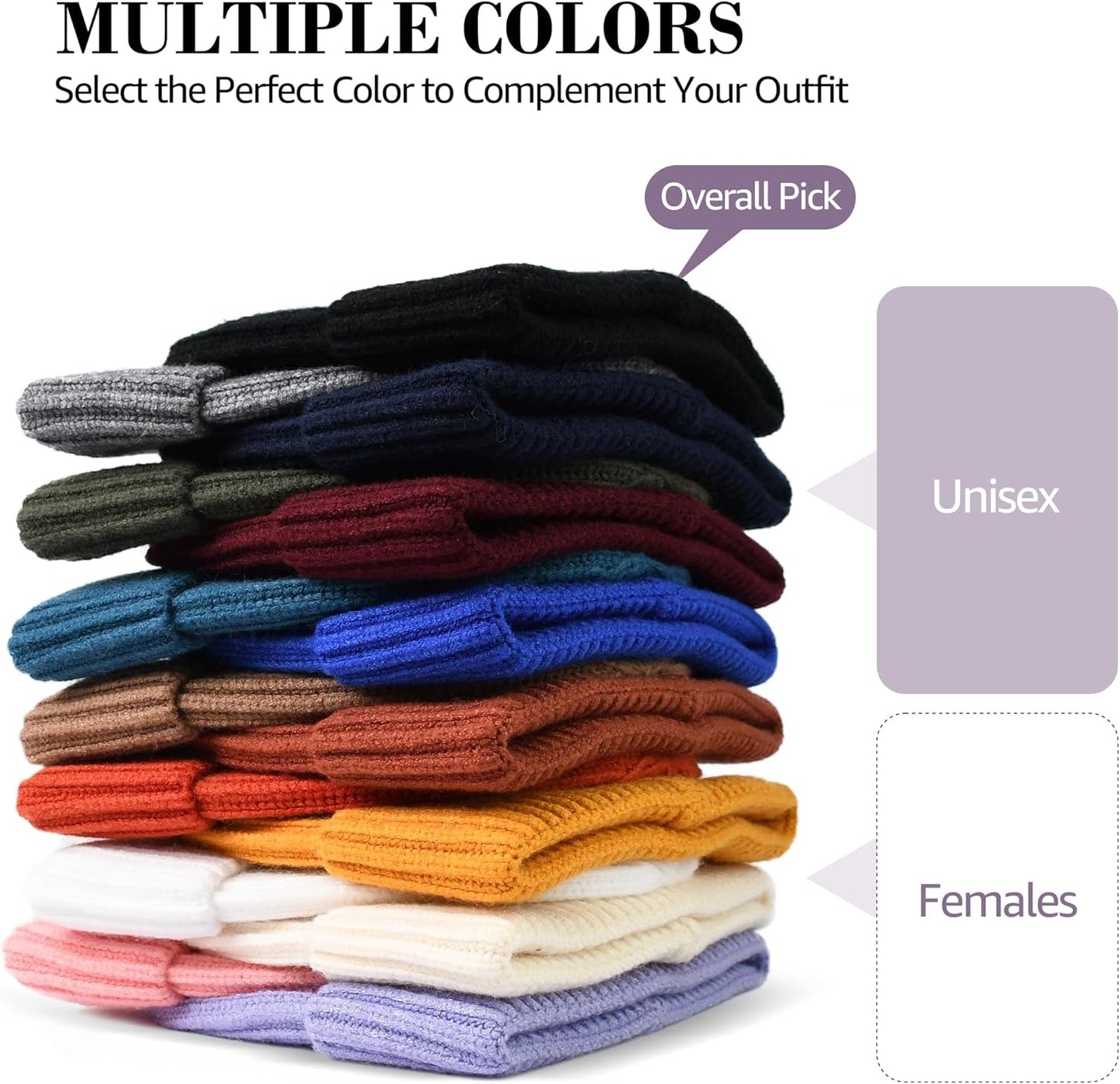 Fisherman Beanie for Men Women, Knit Trawler Beanie Watch Hats Winter Caps