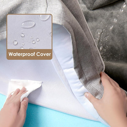 Orthopedic Dog Beds for Extra Large Dogs, Waterproof Memory Foam XL Pet Bed with Sides, Non-Slip and Egg-Crate Foam Big Dog Couch Bed with Washable Removable Cover, Grey