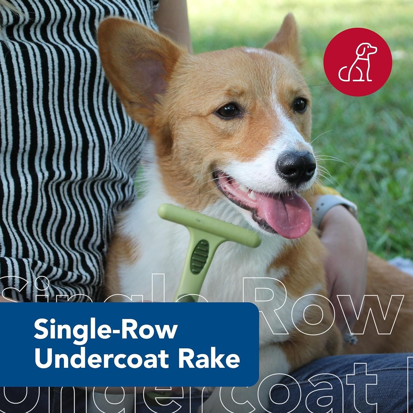 Pet Safari Single Row Undercoat Rake - Gentle Dematting and Deshedding Tool for Dogs, Pet Grooming Comb