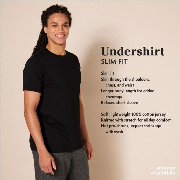 Men'S Crew Neck T-Shirts, Pack of 6, Versatile Basics,