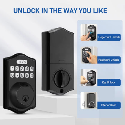 Fingerprint Door Lock Smart Keypad Deadbolt Keyless Entry Door Lock Electronic Keypad Lock Easy to Install Ideal for Entry