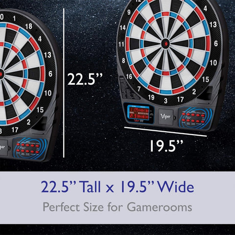 by GLD Products 777 Electronic Dartboard Sport Size over 40 Games Auto-Scoring LCD Cricket Display Impact-Tough Target for Lasting Durability and Ultra-Thin Spider for Fewer Bounce Outs with Soft Tip Darts, Black, One Size