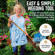 - the Original Stand up Weed Puller Tool with Long Handle - Made with Real Bamboo & 4-Claw Steel Head Design - Easily Remove Weeds without Bending, Pulling, or Kneeling.