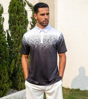 Mens Golf Shirt Dry Fit Athletic Polo Shirts Moisture Wicking Performance 3D Print Short Sleeve